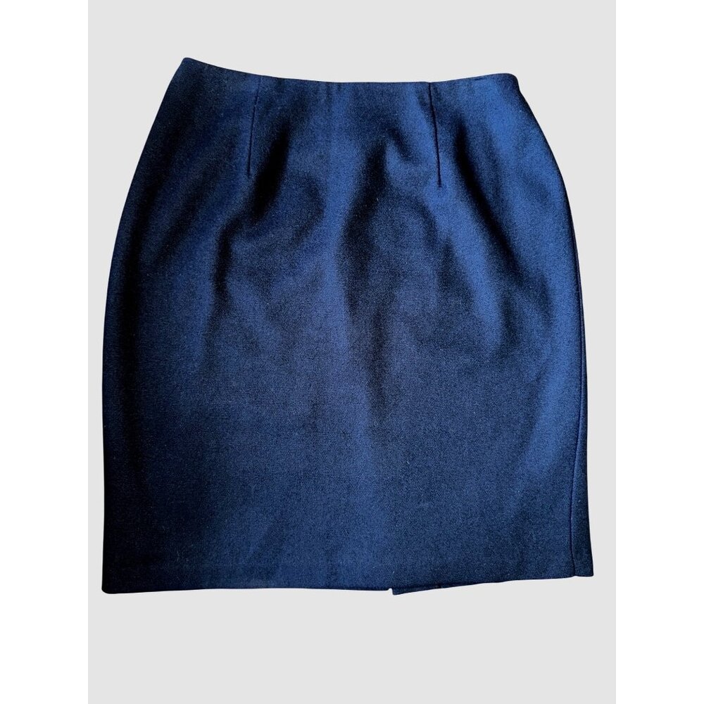 Vintage Bentley London Black 100% Wool Pencil Skirt Classic Basic Luxury Size‎ 4